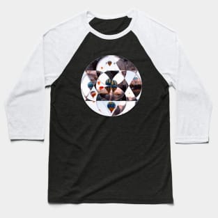 Geometric collage of air balloons in the sky oil painting Baseball T-Shirt